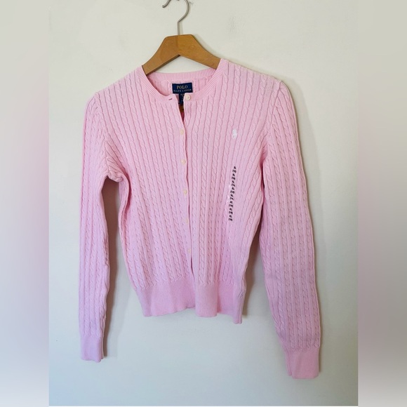NWT polo Ralph Lauren mini cable cotton cardigan XL - Picture 1 of 10